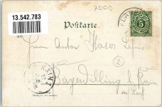 88471 W7958 Laupheim 1899 Lithographie Gasthaus zur Post Schloßberg Rathaus Stadtwappen Hl. Grabkapelle