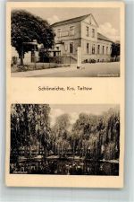 15806 O1631 Schöneiche b Zossen b Berlin - Gasthaus Schützenhaus Dorfteich Enten