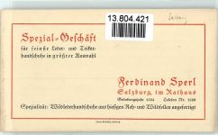Salzburg Spezialgeschäft Ferdinand Sperl Werbung Mode Faltprospekt