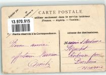 08220 Fraillicourt 1905 Foto AK Route Nationale Briefmarke auf Bidlseite