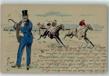 Pferderennen Sager, Xavier 1904 Künstlerkarte