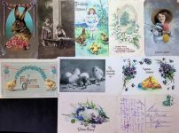 Lot mit 21 AK oft Gebrauchsspuren Ostern Posten 21 bis 100 AK