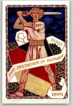 Bund der Deutschen in Böhmen Bundeskarte Nr. 9 Mann mit Schwert Deutschtum Künstlerkarte