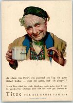 Auf AK Titze Feigenkaffe Serie Nr. 1 Becher mit der Aufschrift Großvater Kaffeewerbung 1935 Künstlerkarte