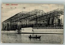 Stettin Szczecin 1915 Foto AK Vulcanwerft Dampfschiff Feldpost WK I