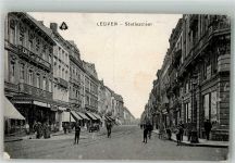 Leuven Louvain / Löwen 1918 Foto AK Auto Geschäft Statiestraat