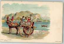 90100 Palermo Lithographie Carretto Siciuano
