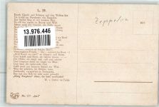 Untergang L 19 Rückseite Gedicht WK I Zeppelin, F. Graf von Künstlerkarte