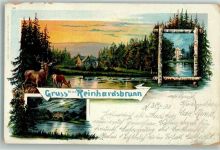99894 O5804 Reinhardsbrunn 1900 Lithographie Bahnpost Berlin Eisenach Zug 204 28.5.00