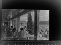 34513 W3544 Waldeck , Hess GLASNEGATIV Strandbad Waldeck am Edersee