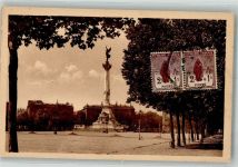 33000 Bordeaux Foto AK Denkmal des Griondins Briefmarke bildseitig