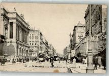 13000 Marseille Foto AK Straßenbahn Börse La Cannebiere