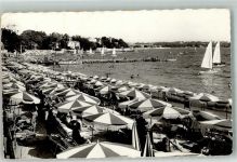 06160 Juan-les-Pins Antibes 1960 Foto AK Schwimmbad Strand