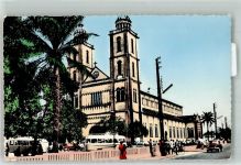 Douala Duala 1962 Foto AK Kathedrale Omnibus Auto