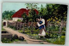 Kiew Tracht Bauernhaus Motiv Ukraine Foto AK