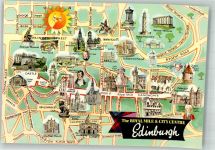 Edinburgh Foto AK Stadtplan The Royal Mile and Citiy Centre