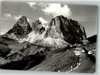 Sellajoch Passo Sella Foto AK Passo Sella Auto Hotel Bergstrasse