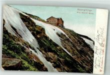 Prinz Heinrich Baude 1907 Foto AK Riesengebirge Bahnpost Zillerthal-Krummau