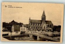 Deinze Foto AK Kirche Leiebrug