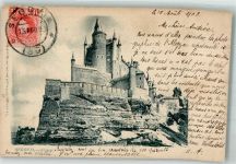 Segovia 1903 Foto AK Burg Alcazar Marke Bildseitig