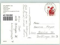 66763 W6638 Dillingen , Saar - Stadthalle Schwimmbad Rathaus ev. Kirche Dom