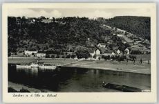 01612 O8401 Diesbar-Seußlitz - Fluss Schiff Feld Baum Haus