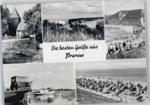 18375 O2383 Ostseebad Prerow - Hafen, Strand, Wanderer