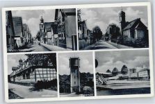 64546 W6082 Walldorf , Hess - Mönchbruch, Wasserturm, Flughafen, Strassenpartie