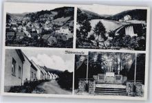 58762 W5990 Mühlenrahmede Gebrauchsspuren Fuelbecker Talsperre, Ehrenmal, Siedlung