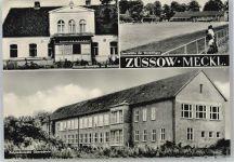 17495 O2204 Züssow - Konsum-Gaststätte am Bahnhof, Polytechnische Oberschule, Sportstätte der Werktätigen