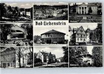 36448 O6202 Bad Liebenstein - Badehaus, Musikpavillon, Kurhaus, Schloss Altenstein, Sanatorium, Postamt, Klubhaus