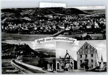 97762 W8783 Hammelburg - Gesamtansicht, Schloss Saaleck, Marktplatz