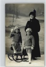 Foto AK Schlitten Schneeball Wintersport 1913