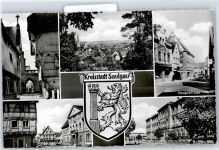 88348 W7968 Saulgau - Kreuzgasse, Rathausplatz, Gesamtansicht, Hauptstraße, Seminar