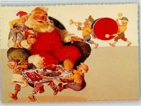 Weihnachtsmann Santa Claus mit Zwergen Coca-Cola