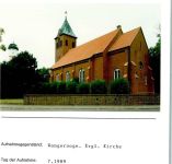 26486 W2946 Nordseeheilbad Wangerooge FOTO KEINE AK Evangel. Kirche Foto montiert auf Karton