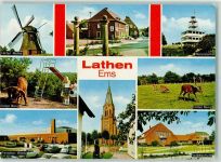 49762 W4474 Lathen - Rückseite mit Abschürfungen bzw Kleberesten Naturpark Hilter Mühle Rotwild Twiston Werk