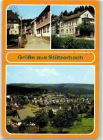 98714 O6316 Stützerbach - Bergstraße Gasthaus Eintracht Rückseite mit Abschürfungen bzw Kleberesten