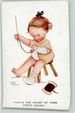 Socken stopfen AK Attwell, M. L. 1925
