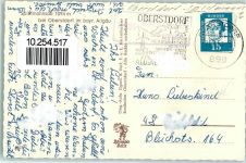 87561 W8980 Spielmannsau - Rückseite mit Abschürfungen bzw Kleberesten