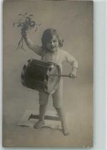 Kind Trommel AK Spielzeug 1914 Foto AK