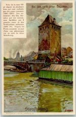 Strasbourg Straßburg (Elsass) Nr. 278 sign F. Hoch Bei den gedeckten Brücken AK Velten Lithographie / Künstlerkarte