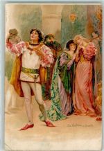 Der Kaufmann von Venedig Lithographie Shakespeare 1902 Gebrauchsspuren