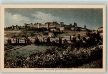61012 Gradara 1932 - Mondschein , Panorama generale del Castello AK