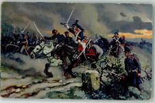 Völkerschlacht 1813 Nr. 1 Überfall der Lützower Befreiungskrieg 1789-1815 Künstlerkarte