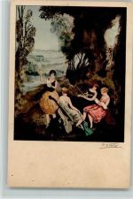 Edition E.K. & Cie, Paris, Serie 1990 - art Deco - Frauen musizieren Art Deco Künstlerkarte