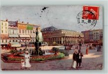 33000 Bordeaux 1909 - Alles de Tourney et le Grand Theater AK Stempelflecken