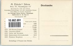 1070 Wien 7. Bezirk, Neubau Werbe AK M. Ehleders Söhne Bronzefiguren Drucksache