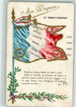 Mon Drapeau 66. Regiment d`Infanterie Fahne 1907 Gebrauchsspuren