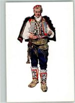 Nr. 1 von Vladimir Kirin Dalmatien (Knin-Vrlika) Trachten Kroatien Künstlerkarte